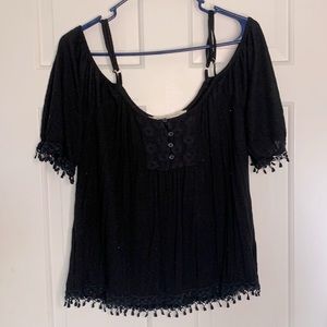 Black off the shoulder top